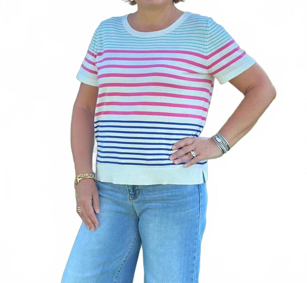 NEW HATLEY simone knit tee in summer stripe